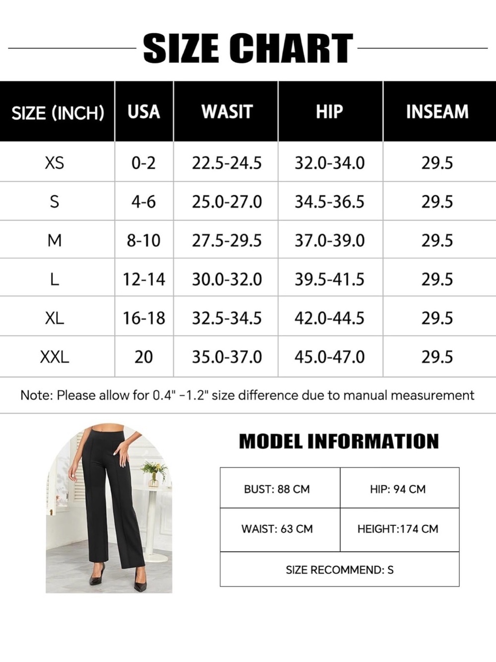 Amazon Black Women's Wide-Leg Ponte Pants - Picture 3 of 3